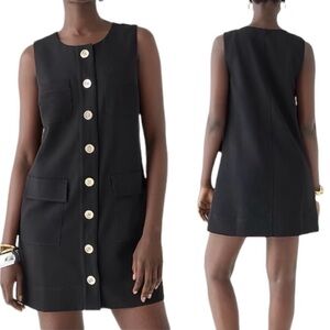 NWT - J. Crew Button-Front Shift Dress in Drapey Crepe - Size XS